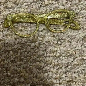 Vintage Gold Glitter Cat Eye Eyeglasses Retro Frames